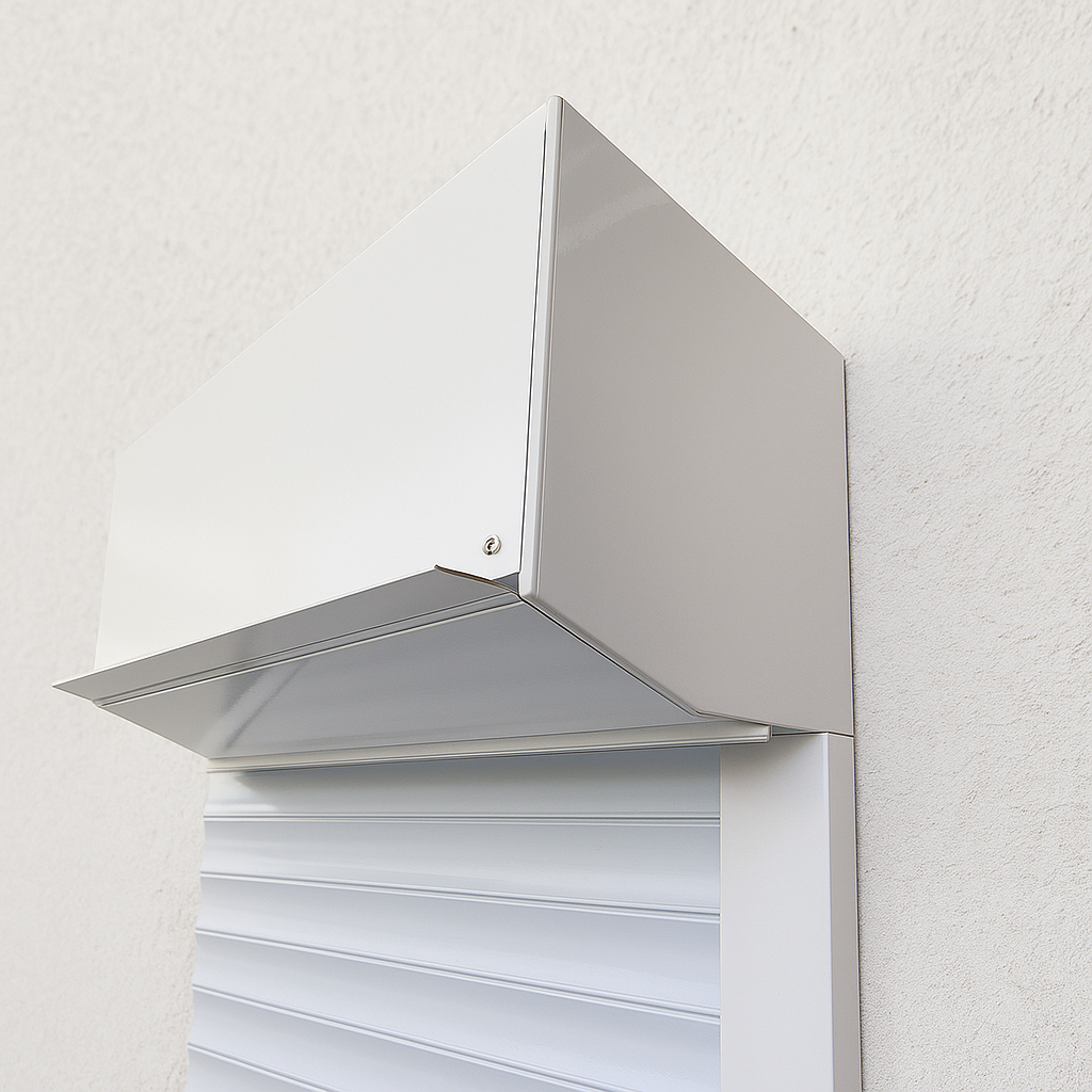 Vakolható tokos műanyag redőny fehér, 20 fokos kivitelben